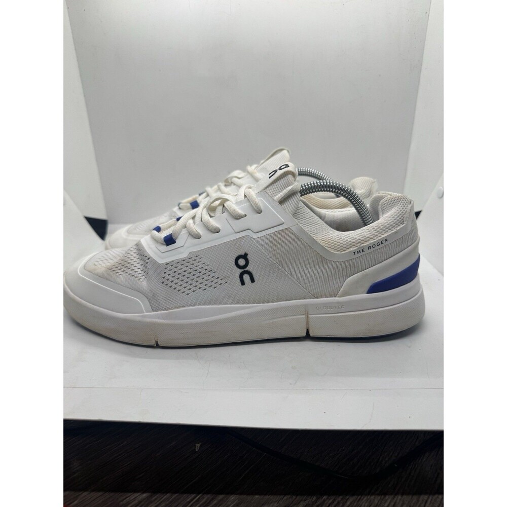 On Running The Roger Men's White Sneakers with Blue Accents
